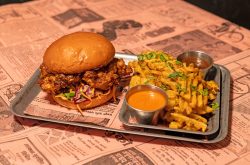 DISHOOM X BONEHEAD – Chilli Chicken Burger & Gunpowder Waffle Fries
