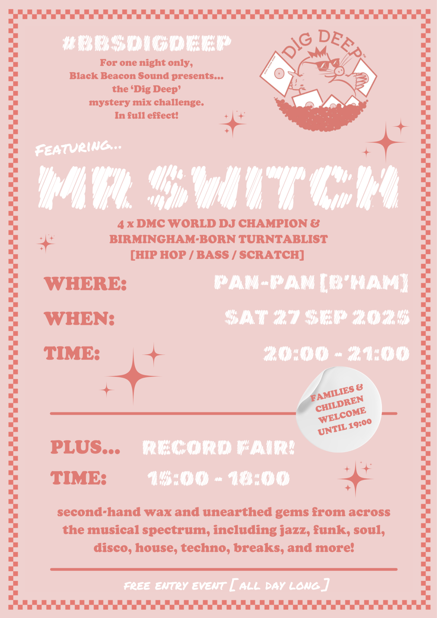 Black Beacon Sound presents…‘Dig Deep’ featuring Mr Switch at Pan Pan ...