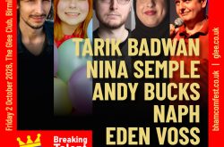 B’ham Comedy Festival Breaking Talent Award 2026 SHORTLIST ANNOUNCED